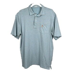 Johnnie O Polo  Striped Neese Shirt Mens Size XL Hangin' Out Blue Orange $89
